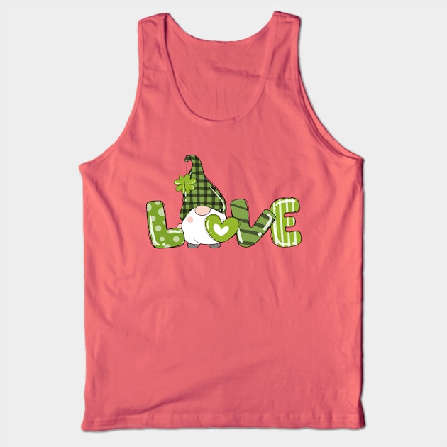 St. Patricks Day Shirt, Love Gnomes Tank Top by admeral